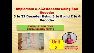 U2L62  5 to 32 Decoder using 3 to 8 Decoder Decoder  5 x 32 Decoder Using 3 x 8 amp 2 x 4 decoder [upl. by Eugenia]