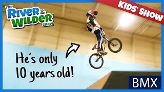 BOYS GET BMX BIKE FREESTYLE TRICKS LESSON FROM 10 YEAR OLD PRO [upl. by Orten]