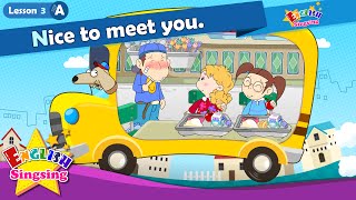 Lesson 3ANice to meet you  Greeting  Introducing  Cartoon Story  English Education [upl. by Llednik540]