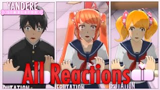 All Senpai Osana and Raibaru Murder Reactions  Yandere Simulator Demo [upl. by Bartram]