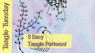 3 Easy Zentangle ® Patterns  Step by Step for Beginners [upl. by Akkeber682]