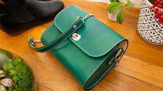 Making a fully lined leather handbag  full build with PDF template [upl. by Imrots618]