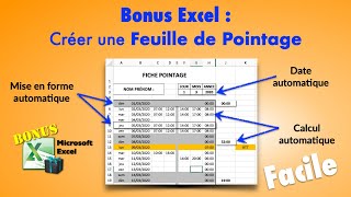 Feuille DE POINTAGE Excel facile Rapide [upl. by Brody]