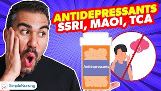 Pharmacology  Antidepressants  SSRI MAOI TCA SNRIs nursing RN PN MADE EASY [upl. by Kristyn]