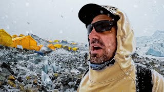 BLIZZARD on my first day at Everest Base Camp [upl. by Swan]