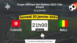 CAN 2023  Tunisie vs Mali en direct sur Bein Sports 2 France  20012024 à 21 h [upl. by Neruat341]