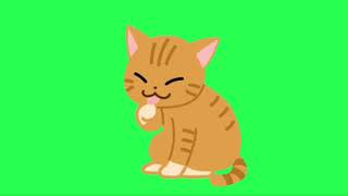 Cat and Kitten Animation Green Screen  Cat Green Matte  Chroma Key  Sky Fx [upl. by Yrgoerg]