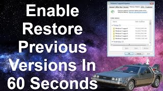 Enable Previous Versions In Windows  EASY [upl. by Yrdnal]