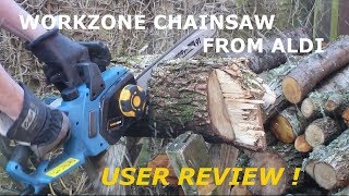 WORKZONE ELECTRIC CHAINSAW FROM ALDI  USER REVIEW [upl. by Head]