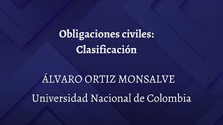 Obligaciones civiles Clasificación [upl. by Genovera]