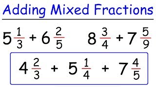 How To Add Mixed Fractions With Unlike Denominators [upl. by Lahsiv]