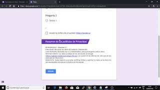 Casilla de aceptación de políticas de privacidad en los Formularios de Google Google Forms [upl. by Gabbey]