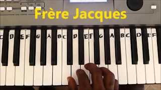 Frere Jacques Easy Piano Keyboard Tutorial  Are You Sleeping [upl. by Sharon]