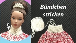 Bündchen als Stehkragen stricken Knit cuffs as a high collarВяжем воротник [upl. by Ladnik]