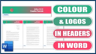 Colour amp Logos in Headers in Word  Microsoft Word Tutorials [upl. by Cirdek932]