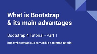 What is Bootstrap amp its main advantages [upl. by Eened146]