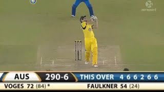 James Faulkner Scored 30 Runs Over VS Ishant Sharma [upl. by Nyrual]