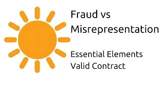 Fraud vs Misrepresentation  Other Essential Elements of a Valid Contract  CA CPT  CS amp CMA [upl. by Lika]