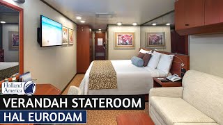 HAL Eurodam  Verandah Stateroom Walkthrough Tour amp Review 4K  Holland America Cruise Line [upl. by Namie]