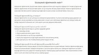 Sözleşmeli Öğretmenlik Nedir Kadrolu İle Farklı Nelerdir [upl. by Rasaec]