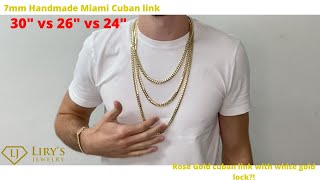 Handmade Miami Cuban Links length comparison  Lirys Jewelry [upl. by Aneetsyrk118]