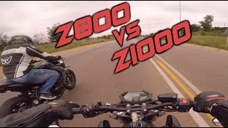 Kawasaki Z800 vs Z1000  A Rude Awakening [upl. by Trubow]