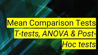 SPSS 9 Mean Comparison Tests  Ttests ANOVA amp PostHoc tests [upl. by Asillam918]