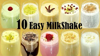 10 Easy Milkshake Recipe – How to Make Milkshake at Home [upl. by Kcor186]