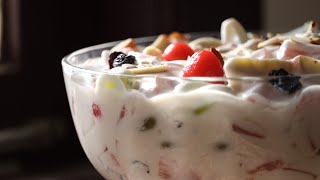 Fruit cream dessert recipe  fruit cream salad recipe [upl. by Oderfla]