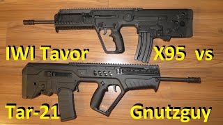 X95 vs Tar21 Review IWI Tavor bullpups [upl. by Nalced]