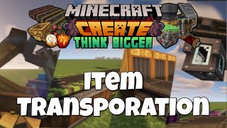 Minecraft Create Mod Tutorial  Ways to Transport Items Ep 34 [upl. by Wurtz]