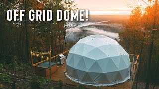 450sqft Off Grid Glamping Dome  Airbnb Geodesic Dome Tour [upl. by Enelhtac892]