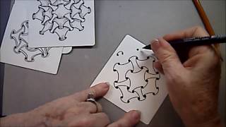 Crazy Huggins Tangle Pattern Lesson 149 [upl. by Ardnuasac374]