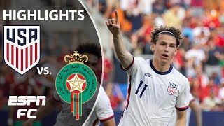 USMNT cruise to 30 win over Morocco  USMNT Highlights  ESPN FC [upl. by Ziwot]