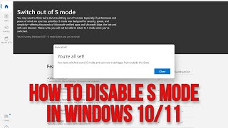 How to Disable S Mode in Windows 1011 [upl. by Deppy664]