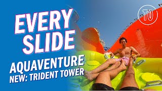 Aquaventure Waterpark Dubai TRIDENT TOWER POV [upl. by Conah]