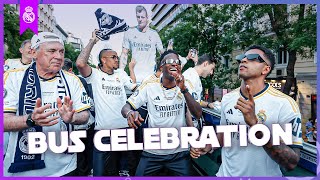 CHAMPIONS LEAGUE BUS CELEBRATIONS  Real Madrid [upl. by Tehc452]