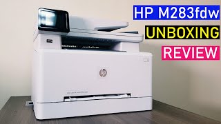 HP Color LaserJet Pro M283fdw Unboxing amp Review [upl. by Laikeze]