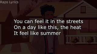 Childish Gambino  Feels Like Summer LYRICS [upl. by Puritan]