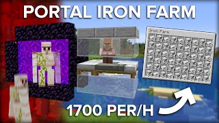 Minecraft Portal Based Iron Farm  1700 Iron Ingots Per Hour [upl. by Aihsatal49]