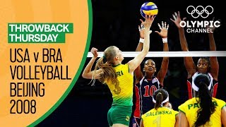 Brazil Women beat USA for their first Volleyball Gold  Beijing 2008  Throwback Thursday [upl. by Venable]